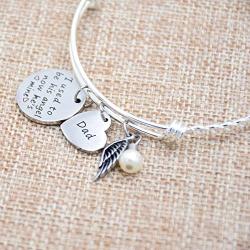 Memorial Necklace I Used to Be His Angel Now Hes Mine Necklace/Bracelet Daddy, in Memory of Loved One Dad