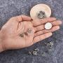 Pandahall 20pcs Antique Silver Flower Earstuds Post Earrings Rhinestone Cabochon Inlay 13.5x10mm