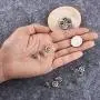 Pandahall 20pcs Antique Silver Flower Earstuds Post Earrings Rhinestone Cabochon Inlay 13.5x10mm