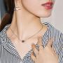 CISHOP Sterling Silver Ball Necklace Simple Polished Dot Pendant Necklace for Women