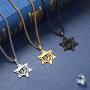Beautlace Star of David Necklaces Silver/18K Gold/Black Gun Plated Jewish Six Point Star Israel Pendant Hexagon Charm Jewelry for Men and Women KP0004