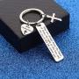 WUSUANED First Communion Keychain May You Always Know The Peace of Jesus Baptism Gift Christian Cross Jewelry Holy Communion Gift