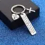 WUSUANED First Communion Keychain May You Always Know The Peace of Jesus Baptism Gift Christian Cross Jewelry Holy Communion Gift