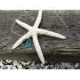 Ocean Waves Sea Glass Pendant Necklace, with sterling silver chain,Handmade Silver Plated Hoop with TumbledTurquoise Sea Glass