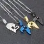 CNFCO 2 pcs 316L Stainless Steel Couple Necklace with Love Heart Puzzle Pendant for Men and Women Complimentary Gift Box CNFCO 2 pcs 316L Stainless Steel Couple Necklace with Love Heart Puzzle Pendant for Men and Women Complimentary Gift Box