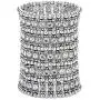 Szxc Womens Ballroom Rhinestone Stretch Cuff Bracelets Fit Wrist Circumference from 6.5'' to 7.8'' - Lead & Nickle Free