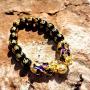 MANRUO Feng Shui Black Obsidian Wealth Bracelet Color Changed Pi Xiu Bracelets Dragon Mantra Bead Bangle Attract Wealth and Good Luck for Men/Women