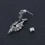 Cool Skull Devil Bone Drop Earring Studs Surgical Steel Crystal Dangle Earrings for Sensitive Ear Men Boy