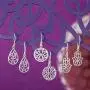 Boma Jewelry Sterling Silver Circle Lotus Flower Dangle Earrings Boma Jewelry Sterling Silver Circle Lotus Flower Dangle Earrings