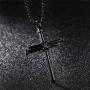 PAMTIER Mens Stainless Steel Nail Cross Pendant Necklace Christian Jesus Christ Silver Gold Black