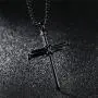PAMTIER Mens Stainless Steel Nail Cross Pendant Necklace Christian Jesus Christ Silver Gold Black PAMTIER Mens Stainless Steel Nail Cross Pendant Necklace Christian Jesus Christ Silver Gold Black