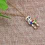 MIXIA Anime Colorful 3D Robot Necklace Hip Hop Mechanic Charm Necklaces Gold Silver Chain Choker Jewelry for Women Men Gift 18''