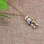 MIXIA Anime Colorful 3D Robot Necklace Hip Hop Mechanic Charm Necklaces Gold Silver Chain Choker Jewelry for Women Men Gift 18''