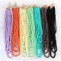 Multi Beaded Bubble Statement Necklace - Round Ball Chunky Drape Bib Collar Marbled, 7 Layer Long