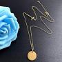 MUERDOU Initial Alphabet Pendant Necklace 14K Gold Plated A-Z Letter Disc Double Side Engraved Personalized Name Necklace Gift for Women