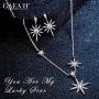 Star Earrings and Necklace Set for Women Sterling Silver, Rhinestone from Swarovski Crystal Jewelry Sets