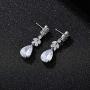 SWEETV Marquise Wedding Earrings for Brides, Bridesmaids, Teardrop Crystal Cubic Zirconia Bridal Drop Earrings for Women Prom