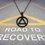 TIIMG AA Gift AA Symbol Necklace Addiction Recovery Gift Sobriety Necklace Sobriety AA Alcoholics Anonymous Gift for Her