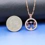 Uloveido Rose Gold Cubic Zirconia 12 Zodiac Constellation Pendant Necklace Birthday Gift N1047
