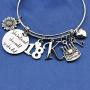 MEMGIFT 18th Birthday Gifts for Girls Daughter Granddaughter Sister Niece Inspirational Encouragement 18 Year Old Jewelry Gifts for Her Expandable Charm Bangle Bracelet 26 Initial Letter Alphabet