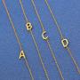Glimmerst Sideways Initial Necklace, 18K Gold Plated Stainless Steel Mini Letter Choker Necklace Personalized Name Necklace for Women
