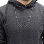 PREMIUM .925 Solid Sterling Silver Franco Square Box Link Rhodium Chain Necklaces 1MM - 5.5MM, 16'' - 30'', Men & Women, Exclusively Made In Italy, In Style Designz