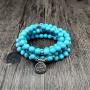 Self-Discovery 108 Natural Beads Mala Yoga Bracelet with Lotus Charm