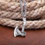 HAQUIL Viking Jewelry Norse Axe Talisman Pendant Chain Necklace for Men and Women