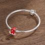AIEGNOS 925 Sterling Silver Jewelry Red Octopus Charms Beads Gifts for Women Girls Fit European Charms Bracelet