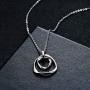 E stainless steel Hammered Double Circle Pendant Necklace Entwined Circles 18'' Minimalist Simple Jewelry Gift