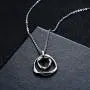 E stainless steel Hammered Double Circle Pendant Necklace Entwined Circles 18'' Minimalist Simple Jewelry Gift