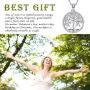 Aniu Silver Necklace for Women Girls, Family Tree of Life Sterling Silver Pendant with Fine Jewelry Gift Box, 18 Inches Chain for Wife Mom Grandma Girlfriend