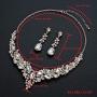 HapiBuy Crystal Bridal Jewelry Set Womens Rhinestone Necklace and Earrings Sets for Bride Bridesmaid Wedding Prom Party Accessories