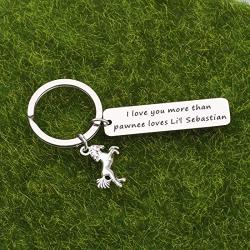 POTIY Parks and Recreation Keychain Horse Gift Jewelry Horse Keychain I Love You More Than Pawnee Loves Li’l Sebastian Inspired by Parks and Recreation Gift for Fans