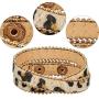Hicarer 5 Pieces Leopard Tube Bracelet Multilayer Leather Cuff Bracelet Boho Leopard Wrap Bracelet