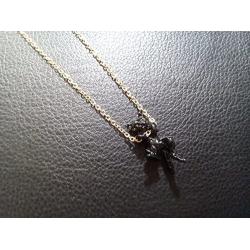 NOUMANDA Lovely Hanging White and Black Cat Necklace for Cat Lovers