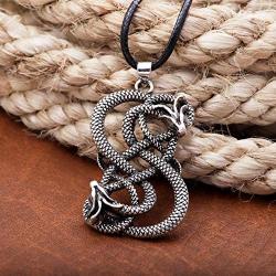 HAQUIL Loki Necklace, Viking Loki Symbol Pendant, Faux Leather Cord, Loki Jewelry Gift for Men and Women