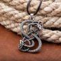 HAQUIL Loki Necklace, Viking Loki Symbol Pendant, Faux Leather Cord, Loki Jewelry Gift for Men and Women