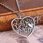 Luvalti Love You Mom Heart Pendant Necklace - Personalized Jewelry Gift - Makes The Perfect Mom Gift