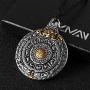 HZMAN Vintage Tibetan I Ching Spiritual Divination Om Stainless Steel Pendant Necklace Religion Jewelry