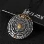 HZMAN Vintage Tibetan I Ching Spiritual Divination Om Stainless Steel Pendant Necklace Religion Jewelry