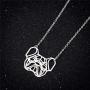 Daisies French Bulldog Necklace Geometric Origami Dog Unique Pendants Necklaces Women Animal Jewelry