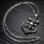 Skull Anchor Pendant Choker Necklace for Men Gothic Punk Crossbones Skeleton Heads Anchor Necklace Chain Fashion Jewelry Skull Anchor Pendant Choker Necklace for Men Gothic Punk Crossbones Skeleton Heads Anchor Necklace Chain Fashion Jewelry