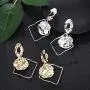 Geometric Triangle Earring Metal Simple Drop Dangle Earring Plating Gold Black Bohemian Dangling Costume Earring For Women Girl Bar Party Fashion Jewelry