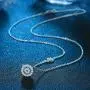 TONGZHE Round Blue Evil Eyes Pendant Necklace in Sterling Silver 925 CZ Adjustable 16''/17''/18'' Cable Chain TONGZHE Round Blue Evil Eyes Pendant Necklace in Sterling Silver 925 CZ Adjustable 16''/17''/18'' Cable Chain