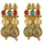 MUCH-MORE Traditional Bollywood Style Indian Polki New Gold Tone Necklace/Pendant Jewelry for Women
