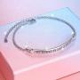 Sterling Silver Engraved Inspirational Adjustable Bracelet “She Believed She Could So She Did” Gift for Her, Women, Friendship (Style 1 White Gold Plated)