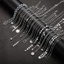 16 Pieces Layered Choker Necklace Adjustable Pendant Necklace Moon Sequins Choker Multilayer Chain Necklace Set for Women Girls