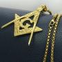 Ahappy-18k Gold Filled Sculpture Freemasonry Masonic Mason Pendant Chain Necklace N275 50 60 70 80cm