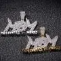 Moca Jewelry Iced Out Motivated by Money Pendant 18K Gold Plated Chain Bling CZ Simulated Diamond Hip Hop Necklace for Men Women